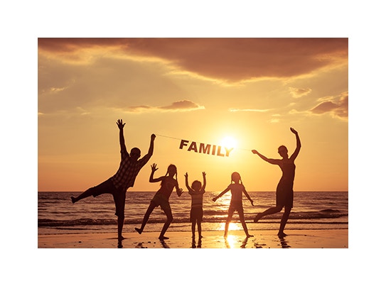 familie am strand